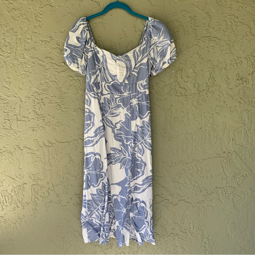Linen Blend Floral Dress